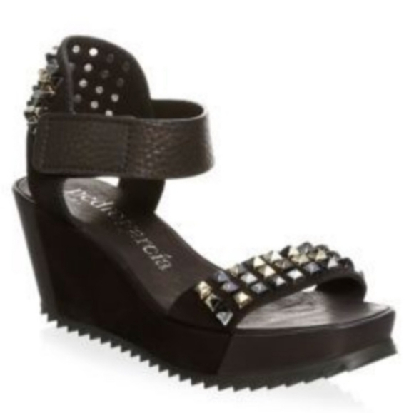 Pedro Garcia Fortuna Studded Wedge Sandles - Picture 1 of 13